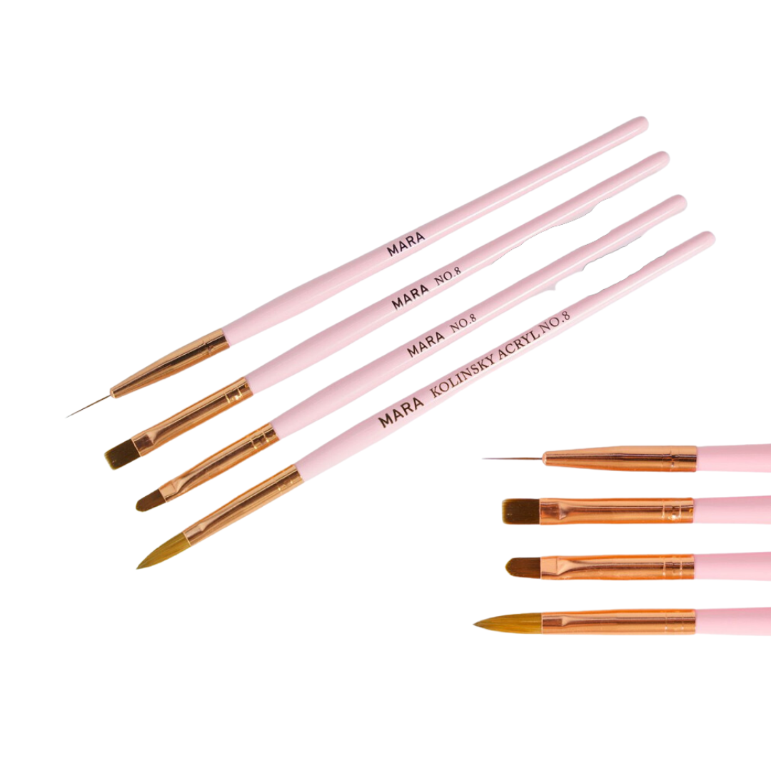 Set Pinceles Decoracion + Acrilico #8 - Mara Nails
