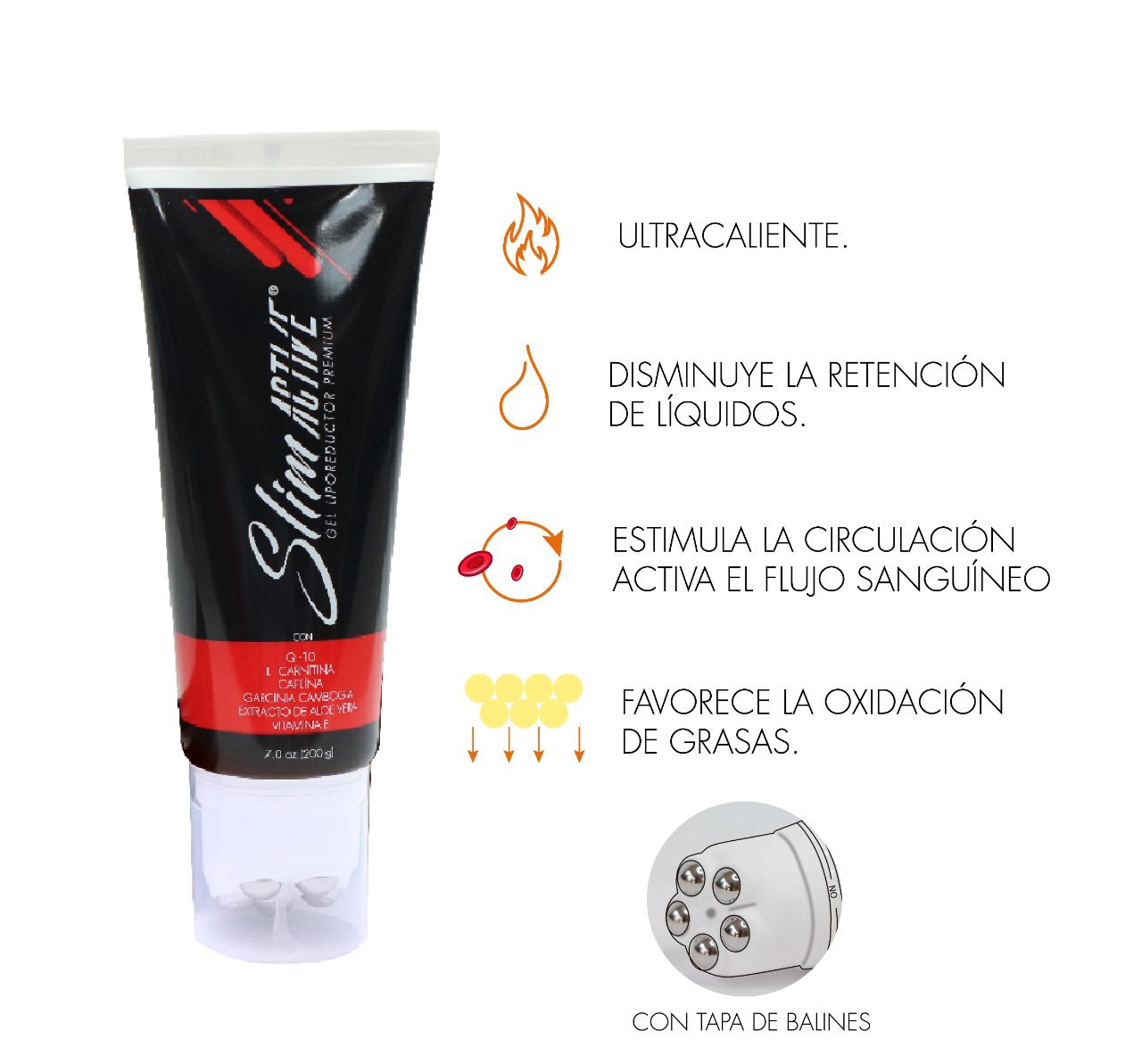 Gel Triple Acción Con Balines De Acero - Slim Active