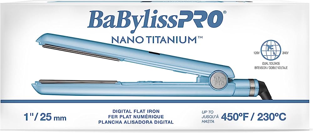 Plancha Nano Titanium Azul 9557 1" 25mm - BabylissPro