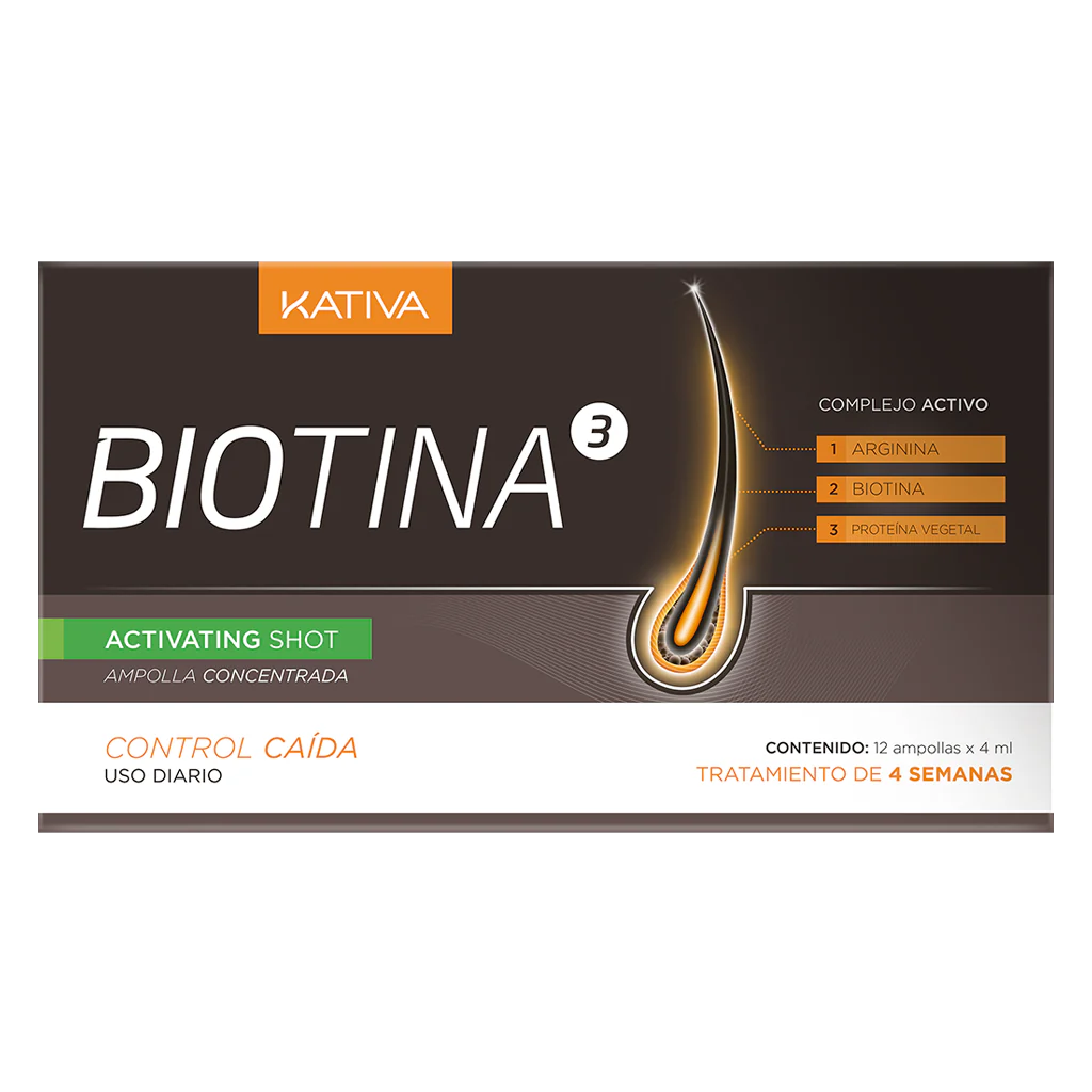 Biotina Anticaída Activating Shot 4ml Display x 3 Unds - Kativa