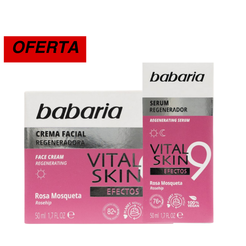 Kit Crema + Serum 9 Efectos Rosa Mosqueta - Babaria