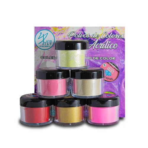 Colección Polvo Acrílico Selene x 6 Colores - Latin Nails - Ettos.co